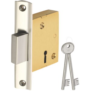 BRASS DEAD LOCK DOUBLE DOOR 45° 6 LEVER 50 & 65 MM